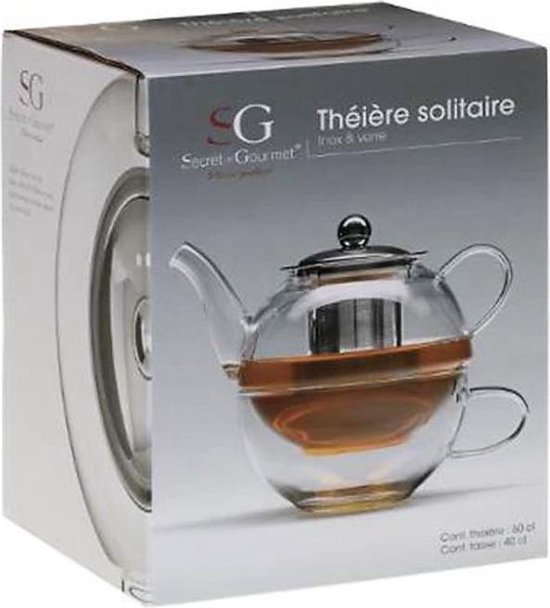 Zeeslak Thespian methaan Tea for one / Tea4one van glas / theepotje voor 1 persoon 600ml en kop |  bol.com