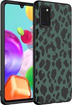 iMoshion Hoesje Geschikt voor Samsung Galaxy A41 Hoesje Siliconen - iMoshion Design hoesje - Zwart / Meerkleurig / Groen / Green Leopard