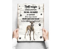 Wandbord hond: Greyhound - 30 x 42 cm
