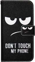 ADEL Kunstleren Book Case Portemonnee Pasjes Hoesje Geschikt voor Samsung Galaxy A8 (2018) - Don't Touch My Phone