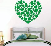 muursticker Hart van Hartjes - groen - 100x90cm - woordsticker.com