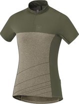 Shimano Trail Dames Fietsshirt Met Korte Mouwen Dusky Groen