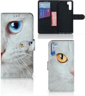 GSM Hoesje OPPO A91 | Reno3 Bookcover Case Witte Kat
