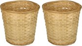 Pakket van 10x stuks ronde rieten/bamboe manden/mandjes 26 x 24 cm - Keuken artikelen opberg manden - Huis decoratie/accessoires