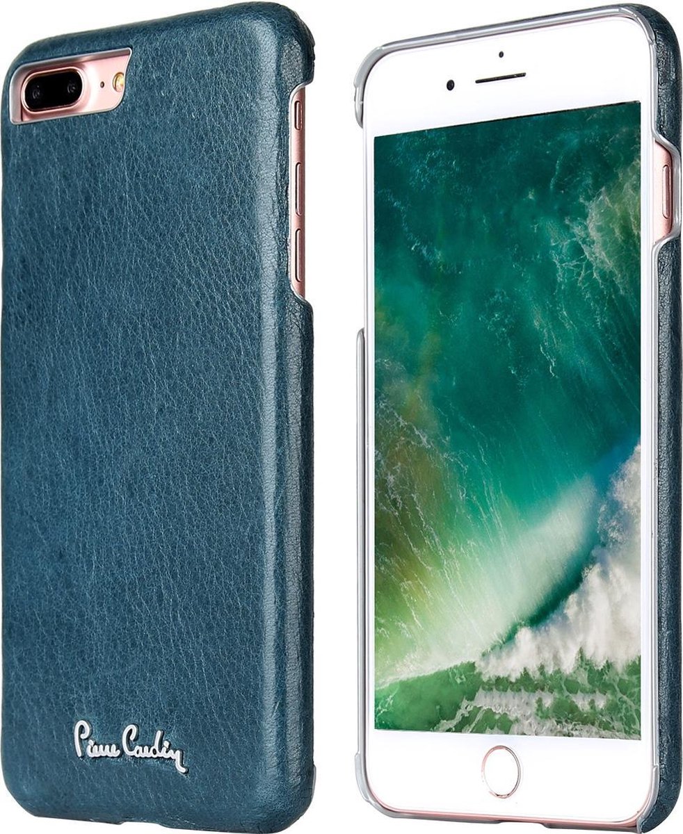 Blauw hoesje van Pierre Cardin - Backcover - Stijlvol - Leer - voor de iPhone 7-8 Plus - Luxe cover
