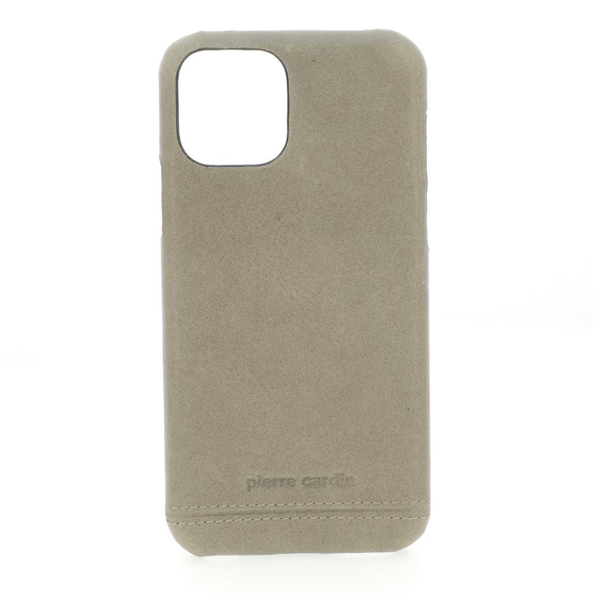 Pierre Cardin iPhone 11 Back Cover Hoesje - Grijs Leer - Bescherming van Telefoon