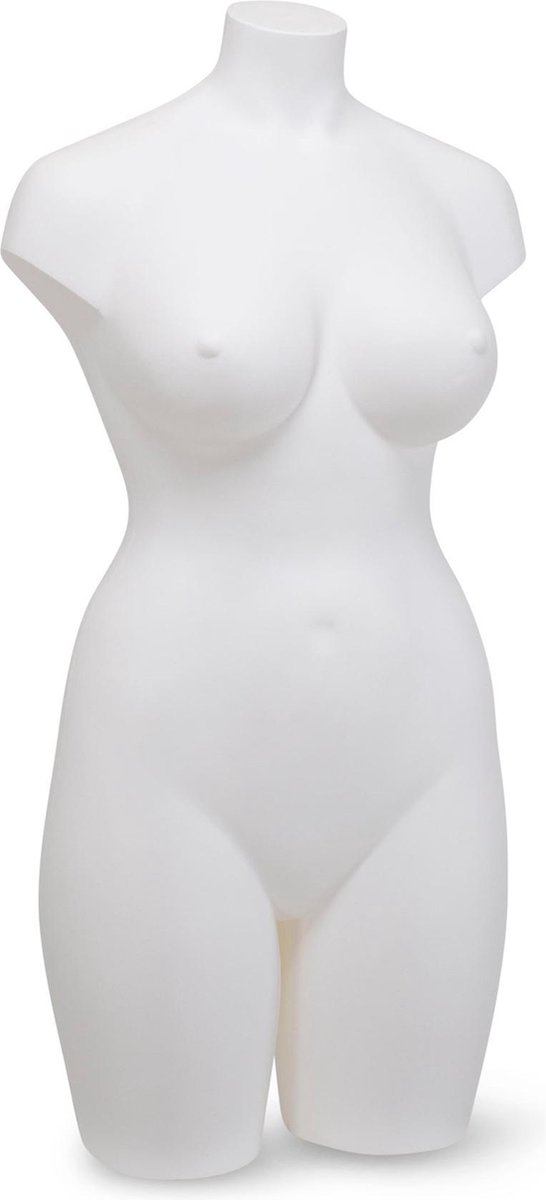 XL damesbuste tot half dijbeen - collectie Oxford - PVC - Wit
