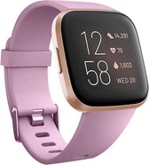 Siliconen Smartwatch bandje - Geschikt voor  Fitbit Versa / Versa 2 silicone band - oud-roze - Maat: S - Horlogeband / Polsband / Armband