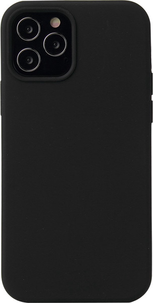 iPhone 12 MINI Hoesje - Liquid Case Siliconen Cover - Shockproof - Zwart - Provium