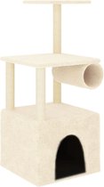 vidaXL - Kattenmeubel - met - sisal - krabpalen - 109,5 - cm - crèmekleurig