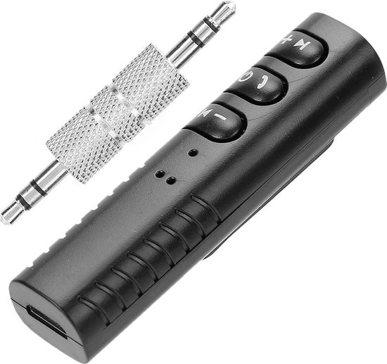 Aux Bluetooth Adapter Voor Auto – 3,5 Mm, Met Microfoon, 55 MAh Batterij, Plug-and-Play, Voor Hands-free Bellen & Muziek Streamen, Compatibel Met Meeste Apparaten