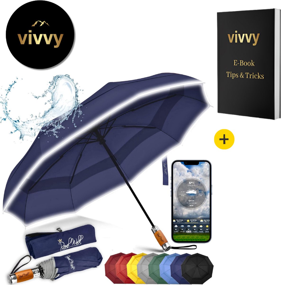 Isotoner Strandparasol – Rond, 180 Cm, UPF 50+, Zilveren Hittecoating – Sterke Windbestendigheid, Ideaal Voor Op Het Strand Of In De Tuin