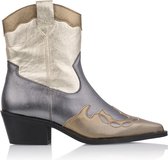 DWRS Metallic Westernboots enkellaars smoke antraciet - Maat 38