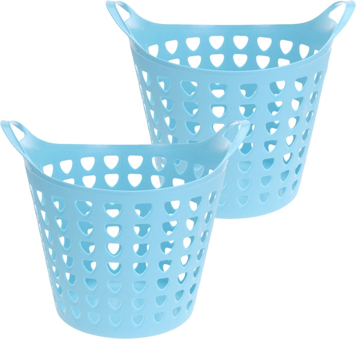 Goedkoopste Excellent Houseware Flexibele wasmand - 2x - blauw - 26 liter - kunststof - 40 x 42 cm