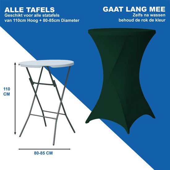 Statafelrok Burgundy  Donker Rood  – 2 Jaar Garantie Met Opbergtas   %e2%88%85 80 85 X 110 Cm   Statafelhoes   Luxe Extra Dikke Stretch Sta Tafelrok Voor Statafel %e2%80%93 Kras  En Kreukvrije Hoes   Kylians 8720964384481