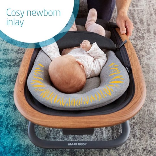 2-in-1 baby schommelstoel, lichtgewicht wipstoel met comfortabele zitverkleiner, 0 - 9 kg, Essential Grey (lichtgrijs) van Maxi-Cosi — afbeelding 3