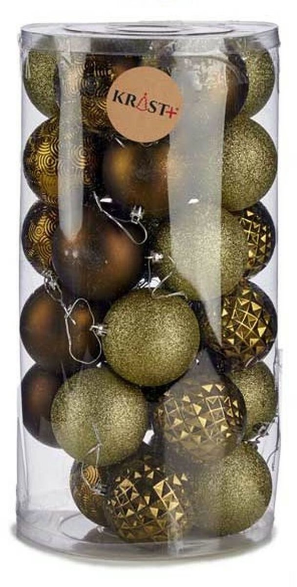 Groene PVC kerstballen set van 4 stuks, elk 8 x 8,5 x 8 cm, van het merk Krist+.