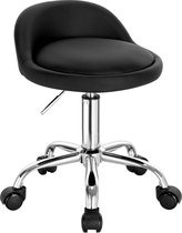 Bol.com Luxe werkkruk - Op wielen - Zwart - Zadelkruk - Kapperskruk - Tabouret draaikruk - Zonder rugleuning - Ergonomisch - Kun... aanbieding
