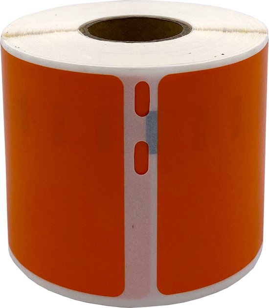 DULA Dymo Compatible labels - Oranje - 99014 - S0722430 - Verzend- en naambadge etiketten - 1 rol - 101 x 54 mm - 220 labels per rol