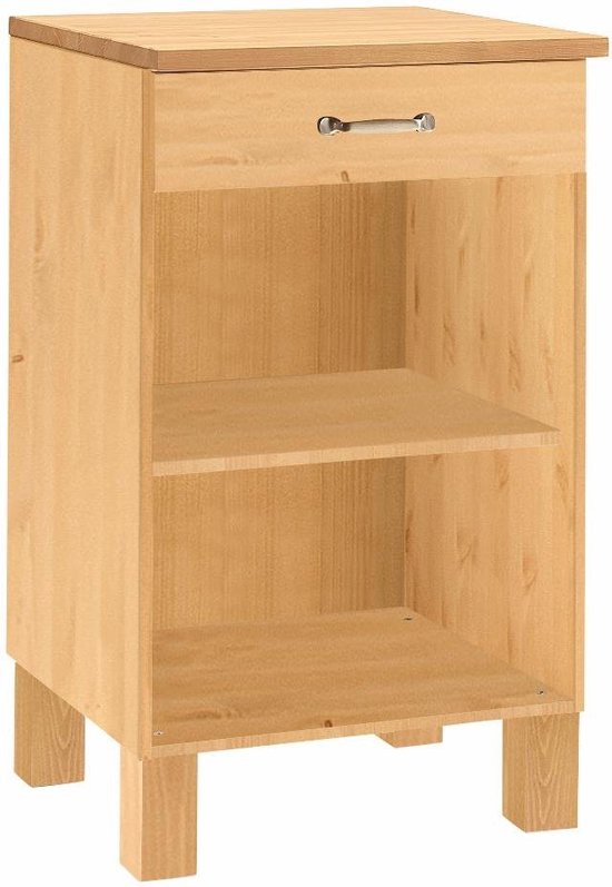 Caro-Möbel Salsa Consoletafel, in Mexicaanse stijl, bijzettafel van massief grenen, gebeitst en gewaxt, met 3 laden, 1 legplank