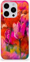 Smartphone hoesje Geschikt voor iPhone 15 Pro Silicone Case Tulips