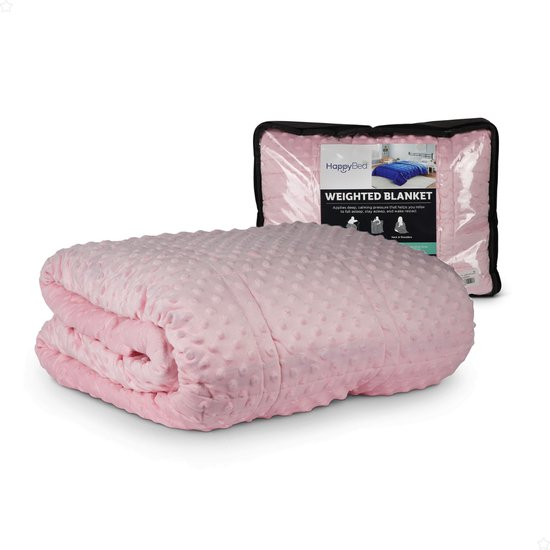 HappyBed | 120×200 cm / 6kg – Roze Verzwaringsdeken – Weighted blanket – Zwaartedeken – 30 dagen proefslapen – Verzwaarde deken – 4 seizoenen – Gewichtsdeken