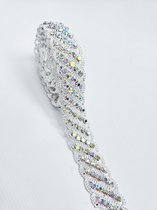 BamBella ® Strass ketting - Breed - lint 30cm steentjes touw diamantjes naaien knutselen versieren glitter