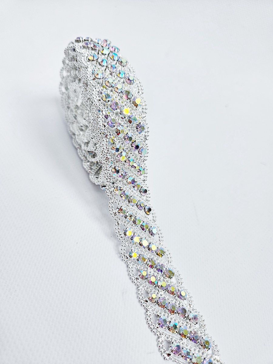 BamBella ® Strass ketting - Breed - lint 30cm steentjes touw naaien knutselen versieren glitter
