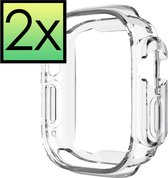 Hoes Geschikt voor Apple Watch Ultra 2 Siliconen Case - Hoesje Geschikt voor Apple Watch Ultra 2 (49 mm) Hoesje Cover Case - Transparant - 2x