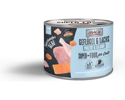 MAC's Superfood Kattenvoer Fijnproever Natvoer Blik - Gevogelte & Zalm 6x 200g - vers vleesgehalte 99%