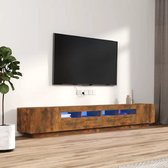 The Living Store TV-meubel - LED-verlichting - Gerookt eiken - 100/80 x 35 x 40 cm