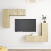The Living Store TV-Meubelset - Sonoma Eiken - 80x30x30 cm - 30.5x30x90 cm