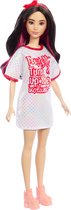 Barbie 65 ans Fashionistas - Robe t-shirt Wit à pois brillants - Poupée mannequin