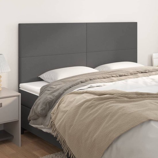 vidaXL-Hoofdborden-4-st-100x5x78/88-cm-kunstleer-grijs