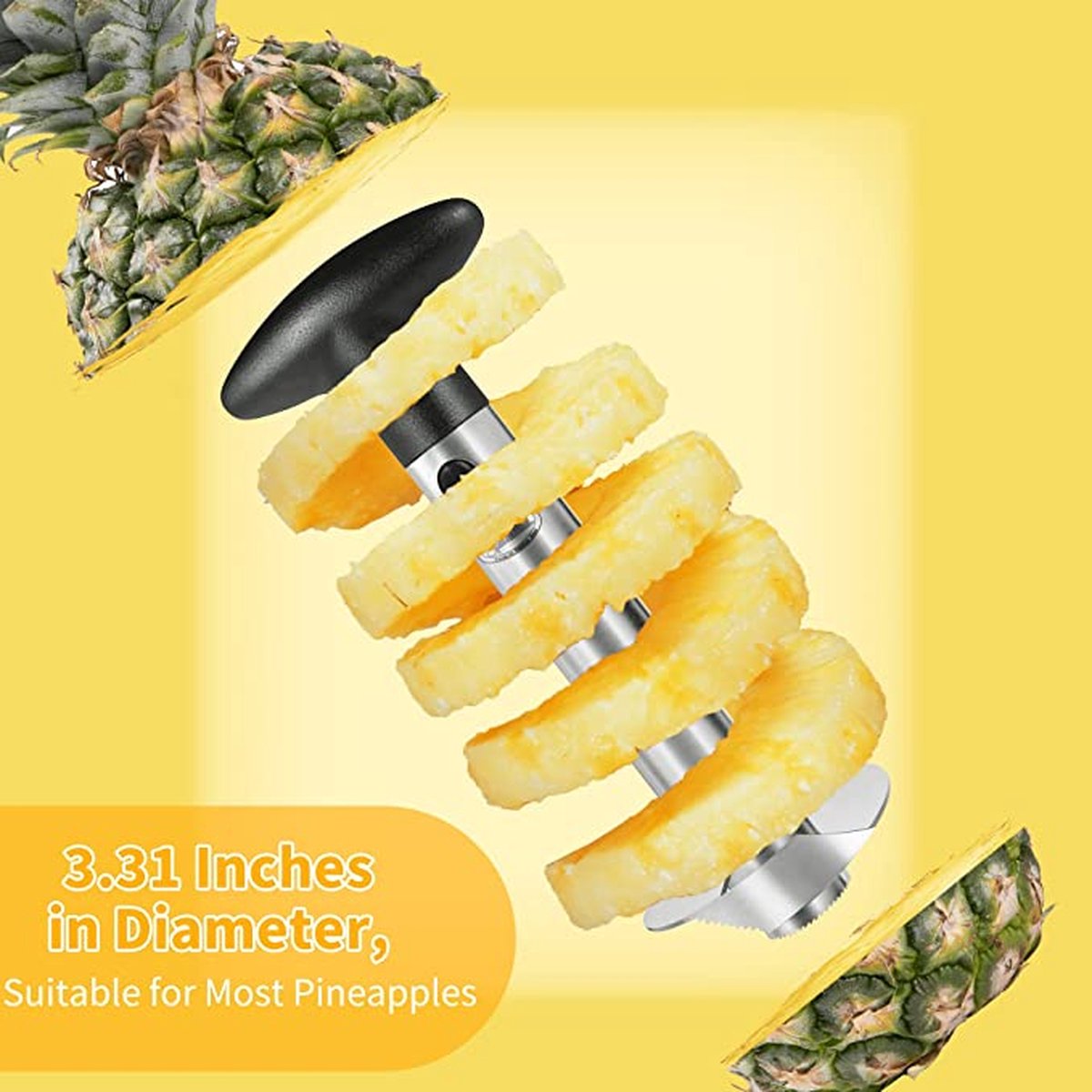 Trancheuse d'ananas, acier inoxydable, améliorée, renforcée, lame