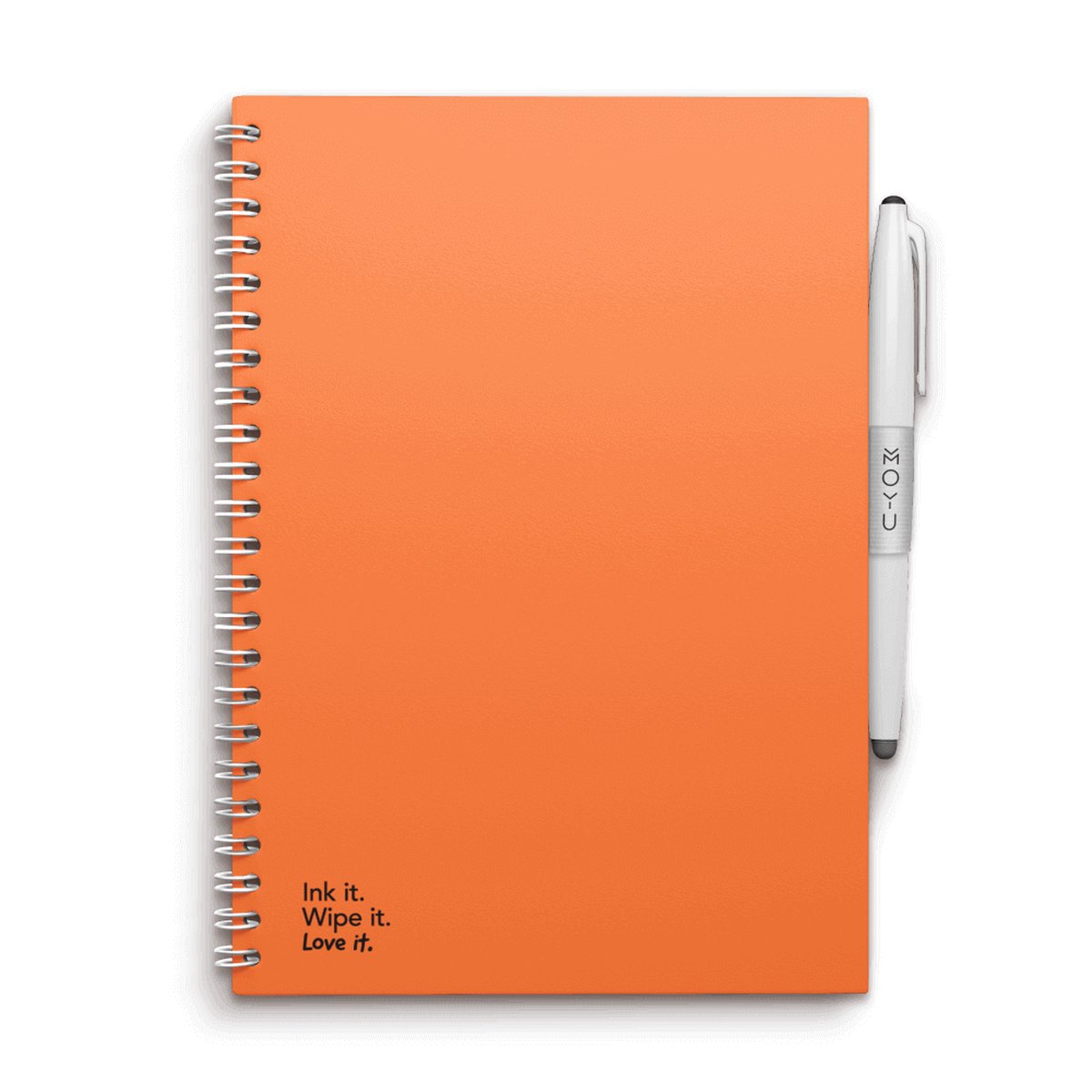 MOYU - Sunset Orange Notebook - Uitwisbaar Notitieboek A5 Hardcover - Multifunctionele pagina’s - Inclusief uitwisbare pen, houder en wisdoekje