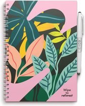 MOYU - Love Garden Notebook - Uitwisbaar Notitieboek A5 Premium - Multifunctionele pagina’s - Inclusief uitwisbare pen, houder en wisdoekje
