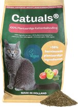 Catuals Kattenbakvulling - 100% Plantaardig - Vegan - Kattenbakvulling Klontvormend - Kattengrind - Frisse Appelgeur - 3,2 kg