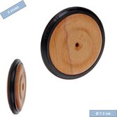 Serviprof houten wiel - Ø 7.2 cm - Breedte 21 mm - Massief beukenhout met rubber band - 2 stuks