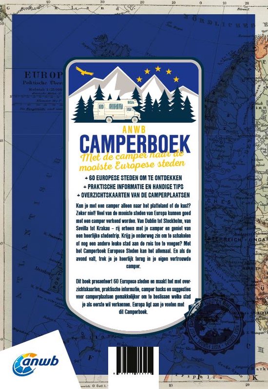ANWB Camperboek met de mooiste Europese steden. Met 60 Europese steden, overzichtskaarten en handige tips.