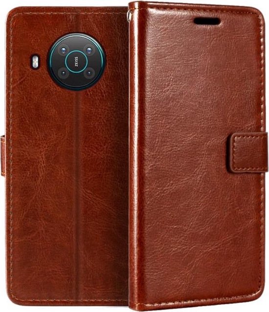 LuxeBass Boekhoesje geschikt voor Nokia G10/G20 - Bruin gsm hoesje - telefoonhoes - telefoonhoesjes