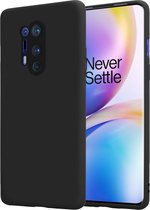 LuxeBass Siliconen hoesje geschikt voor OnePlus 8 Pro - Soft Cover - Zwart - telefoonhoes - gsm hoes - telefoonhoesje