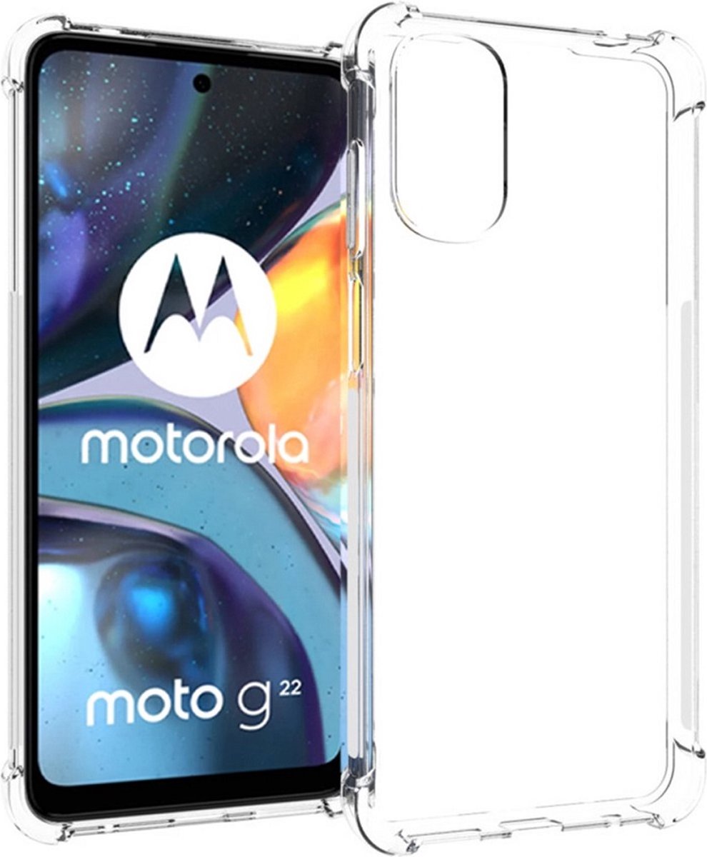 LuxeBass Siliconen hoesje geschikt voor Motorola Moto G22 - Transparant - Antishock - Bumper case - telefoonhoes - gsm hoes - telefoonhoesje