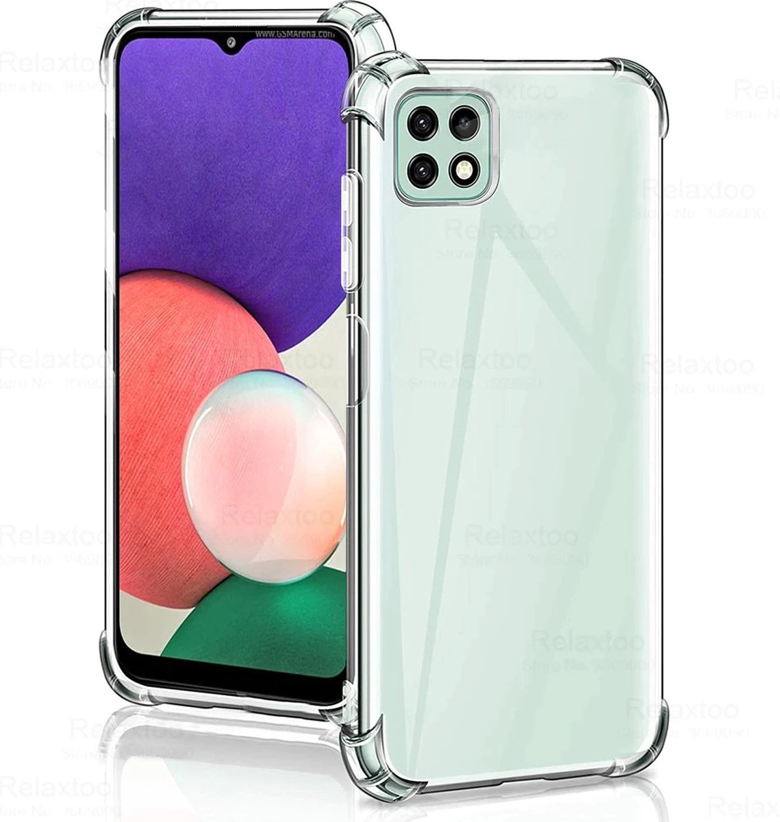 LuxeBass Hoesje geschikt voor Samsung Galaxy A22 4G - AntiShock- TPU - Transparant