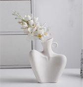 Décoration de vase minimaliste créative, vase femme en céramique, blanc, pour herbe de pampa, fleurs séchées, vase, vase de table de style bohème et moderne, vase à fleurs, image corporelle, cadeau