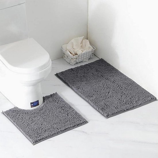 Zeegle 3D Steen Reliëf 2 Stuks Badkamer Mat Set An... - Vicedeal