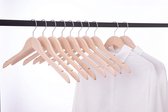17,5" onafgewerkte natuurlijke eco houten hangers jassen kleding shirts hangers met 360 draaibare haak, pak van 10