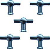 Boutons d'armoire poignée en T acier inoxydable 5 pièces - bouton de meuble - bouton de meuble - poignée en T - boutons de porte pour armoires - Fixations pour meuble - boutons de porte
