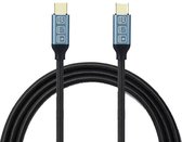 DrPhone PowerLink ProCharge 3000XC - USB-C naar USB-C Kabel – Voor Opladen En Gegevensoverdracht – 20Gbps – USB-C 3.2 – 3 Meter - Zwart/Zilver
