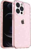 Coverup Glitter TPU Back Cover - Geschikt voor iPhone 15 Pro Hoesje - Rose Gold